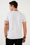 Baskılı Bisiklet Yaka Pamuklu Slim Fit Erkek T Shirt 541PUSULA BEYAZ