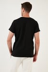 Baskılı Bisiklet Yaka Pamuklu Slim Fit Erkek T Shirt 541PUSULA SİYAH