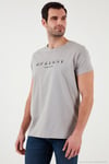 Baskılı Bisiklet Yaka Pamuklu Slim Fit Erkek T Shirt 541DPRTMNT24 AÇIK GRİ