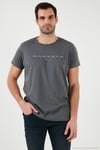 Baskılı Bisiklet Yaka Pamuklu Slim Fit Erkek T Shirt 541DPRTMNT24 ANTRASİT