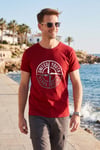 Baskılı Bisiklet Yaka Pamuklu Slim Fit Erkek T Shirt 541PUSULA KIRMIZI