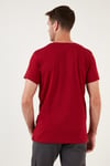 Baskılı Bisiklet Yaka Pamuklu Slim Fit Erkek T Shirt 541PUSULA KIRMIZI
