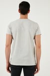 Baskılı Bisiklet Yaka Pamuklu Slim Fit Erkek T Shirt 541PUSULA AÇIK MELANJ