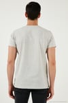 Baskılı Bisiklet Yaka Pamuklu Slim Fit Erkek T Shirt 541PUSULA AÇIK MELANJ