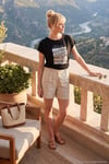 Baskılı Bisiklet Yaka Regular Fit Kadın T Shirt 6671000 SİYAH