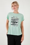 Baskılı Bisiklet Yaka Regular Fit Kadın T Shirt 6671000 MİNT