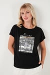 Baskılı Bisiklet Yaka Regular Fit Kadın T Shirt 6671000 SİYAH
