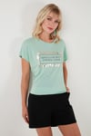 Baskılı Bisiklet Yaka Regular Fit Kadın T Shirt 6671007 MİNT