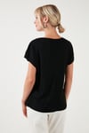 Baskılı Bisiklet Yaka Regular Fit Kadın T Shirt 6671004 SİYAH