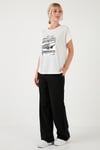 Baskılı Bisiklet Yaka Regular Fit Kadın T Shirt 6671000 EKRU