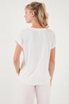 Baskılı Bisiklet Yaka Regular Fit Kadın T Shirt 6671004 EKRU