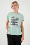 Baskılı Bisiklet Yaka Regular Fit Kadın T Shirt 6671000 MİNT