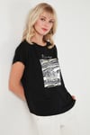 Baskılı Bisiklet Yaka Regular Fit Kadın T Shirt 6671000 SİYAH
