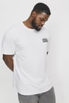 Baskılı Büyük Beden Esnek ve Yumuşak Pamuklu Plus Jjecorp Erkek T Shirt 12158505 BEYAZ-SİYAH