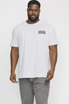 Baskılı Büyük Beden Esnek ve Yumuşak Pamuklu Plus Jjecorp Erkek T Shirt 12158505 BEYAZ-SİYAH