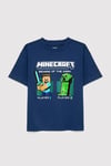 Baskılı Oversize % 100 Pamuk Bisiklet Yaka Erkek Çocuk T Shirt 6610475-70491 LACİVERT