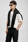 Baskılı Pamuk Karışımlı Oversize Bisiklet Yaka Erkek T Shirt 111020284 KIRIK BEYAZ