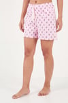 Baskılı Pamuklu Bisiklet Yaka Şortlu Kadın Pijama Takımı 65790786 PEMBE