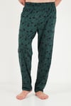 Baskılı Pamuklu Bisiklet Yaka Uzun Kollu Erkek Pijama Takımı 6575004 YEŞİL