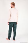 Baskılı Pamuklu Bisiklet Yaka Uzun Kollu Erkek Pijama Takımı 6575004 YEŞİL