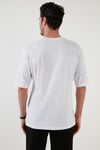 Baskılı Pamuklu Oversize Bisiklet Yaka Erkek T Shirt 5727500 BEYAZ