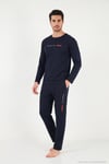 Baskılı Pamuklu Uzun Kollu Erkek Pijama Takımı 6575006 LACİVERT