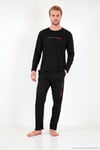 Baskılı Pamuklu Uzun Kollu Erkek Pijama Takımı 6575006 SİYAH