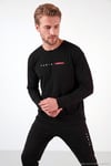 Baskılı Pamuklu Uzun Kollu Erkek Pijama Takımı 6575006 SİYAH