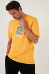 Baskılı Regular Fit Bisiklet Yaka % 100 Pamuk Erkek T Shirt 5727404 SARI