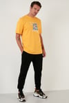 Baskılı Regular Fit Bisiklet Yaka % 100 Pamuk Erkek T Shirt 5727404 SARI