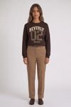 Baskılı Regular Fit Pamuklu Örme Kadın Sweat 26K0233K1 KAHVE