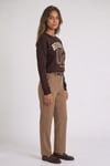 Baskılı Regular Fit Pamuklu Örme Kadın Sweat 26K0233K1 KAHVE
