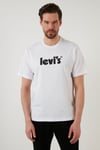 Baskılı Relaxed Fit Bisiklet Yaka % 100 Pamuk Erkek T Shirt A2082-0029 BEYAZ