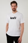 Baskılı Relaxed Fit Bisiklet Yaka % 100 Pamuk Erkek T Shirt A2082-0029 BEYAZ
