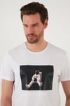Baskılı Slim Fit Bisiklet Yaka % 100 Pamuk Erkek T Shirt 5902416 BEYAZ