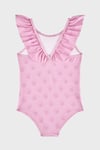 Bee Desenli Fırfırlı Çabuk Kuruyan Kız Çocuk Mayo SM2616000104 PEMBE