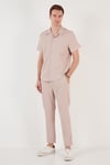Belden Bağlamalı Cepli Regular Fit Erkek Pantolon CF24S617849 BEJ
