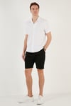 Belden Bağlamalı Cepli Slim Fit Erkek Short CF24S657850 SİYAH