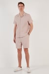 Belden Bağlamalı Cepli Slim Fit Erkek Short CF24S657850 BEJ