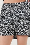 Beli Lastikli Mini Şort Kadın Etek 5864024 BEYAZ-ZEBRA