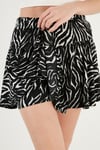 Beli Lastikli Mini Şort Kadın Etek 5864024 SİYAH-ZEBRA