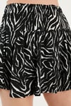 Beli Lastikli Mini Şort Kadın Etek 5864024 SİYAH-ZEBRA