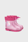 Bimbi Unicornio Bağcık Detaylı Simli Kız Çocuk Yağmur Çizmesi W10339 FUŞYA