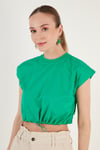 Bisiklet Yaka % 100 Pamuk Crop Kadın T Shirt 5865587 BENETTON