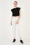 Bisiklet Yaka % 100 Pamuk Crop Kadın T Shirt 5865587 SİYAH