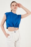 Bisiklet Yaka % 100 Pamuk Crop Kadın T Shirt 5865587 SAKS