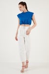 Bisiklet Yaka % 100 Pamuk Crop Kadın T Shirt 5865587 SAKS