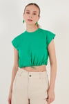 Bisiklet Yaka % 100 Pamuk Crop Kadın T Shirt 5865587 BENETTON