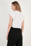 Bisiklet Yaka % 100 Pamuk Crop Kadın T Shirt 5865587 BEYAZ