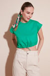 Bisiklet Yaka % 100 Pamuk Crop Kadın T Shirt 5865587 BENETTON